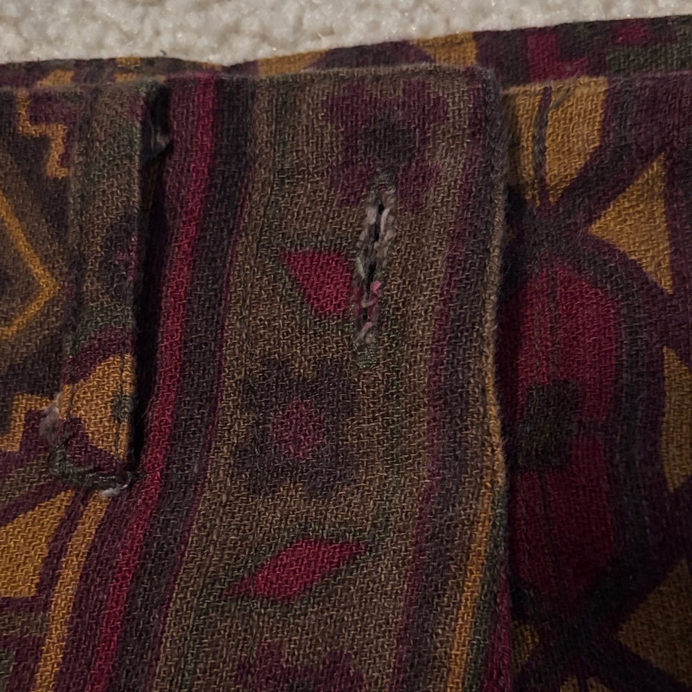 Vintage Patterned Button-Front Skirt - image 5